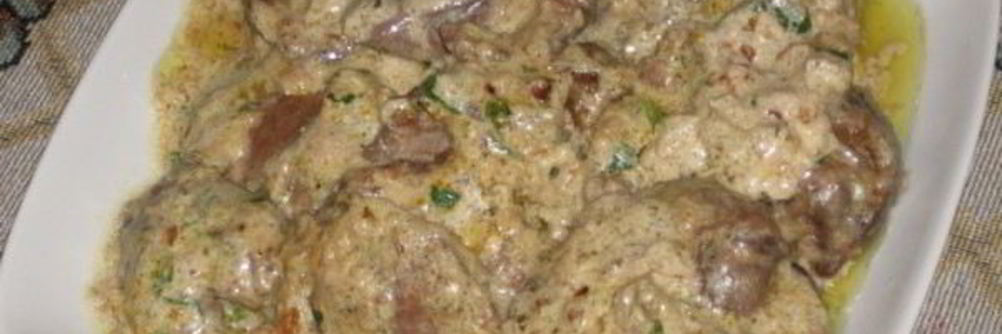 Тушеная говяжья печень