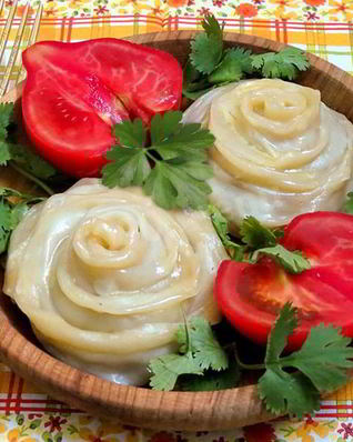 Ленивые пельмени розочки