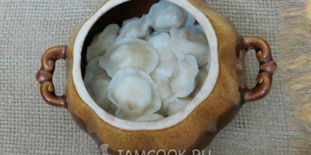 пельмени с грибами в горшочках в духовке