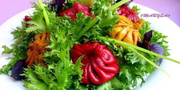 постные цветные хинкали к 8 марта