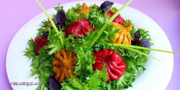 постные цветные хинкали к 8 марта