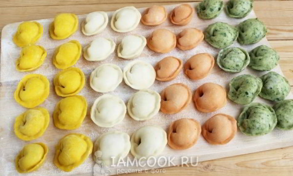 Рецепт цветного теста для пельменей