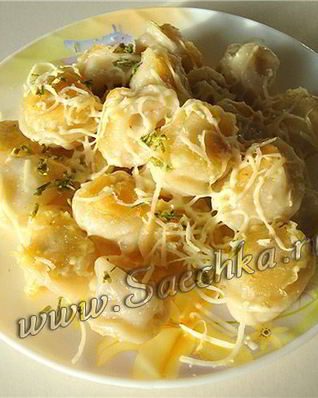 Запеченные пельмени