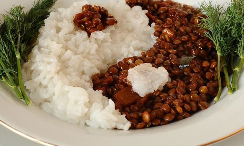 Рецепт чечевичного плова инь-ян