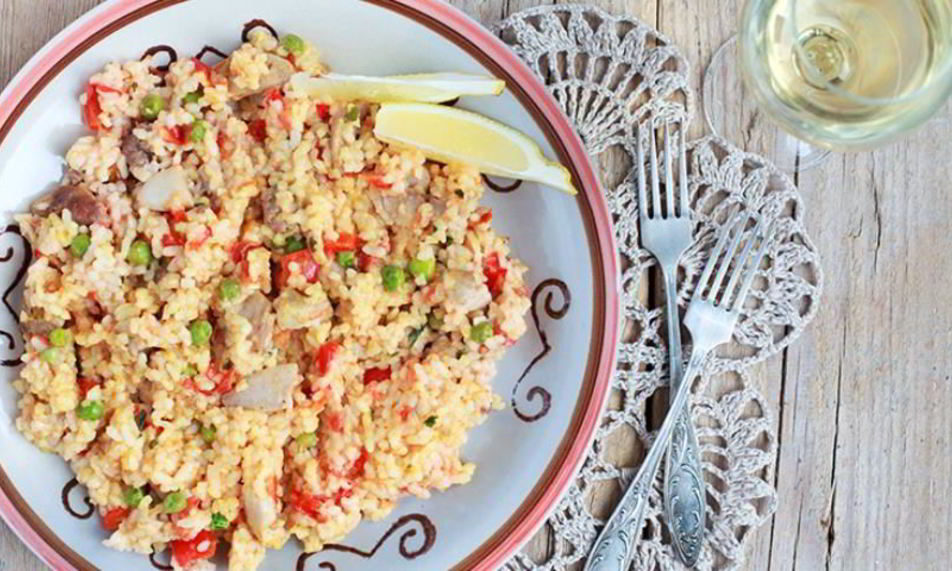 Рецепт паэльи с курицея и колбасками