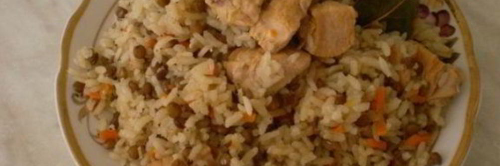 Плов из чечевицы с курицей