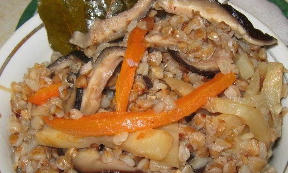 Рецепт плова из гречки с грибами