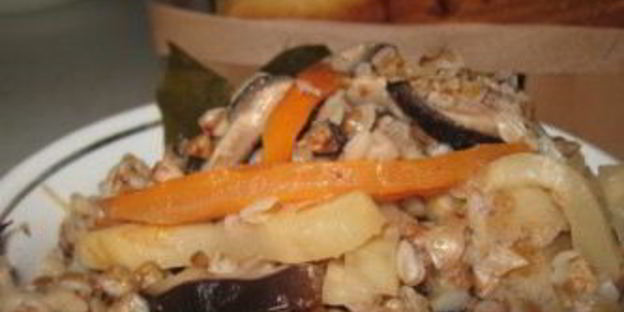 плов из гречки с грибами