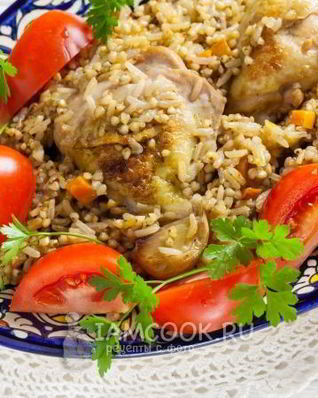 Плов с рисом и гречкой