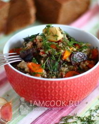 Постный плов с грибами в мультиварке