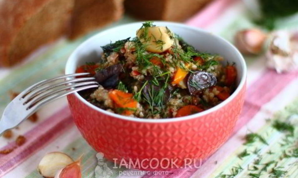 Рецепт постного плова с грибами в мультиварке