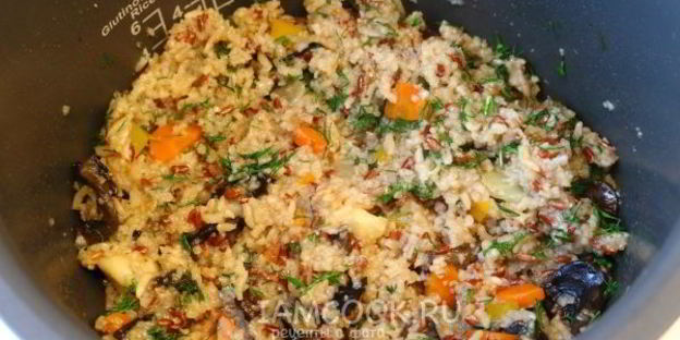 постный плов с грибами в мультиварке