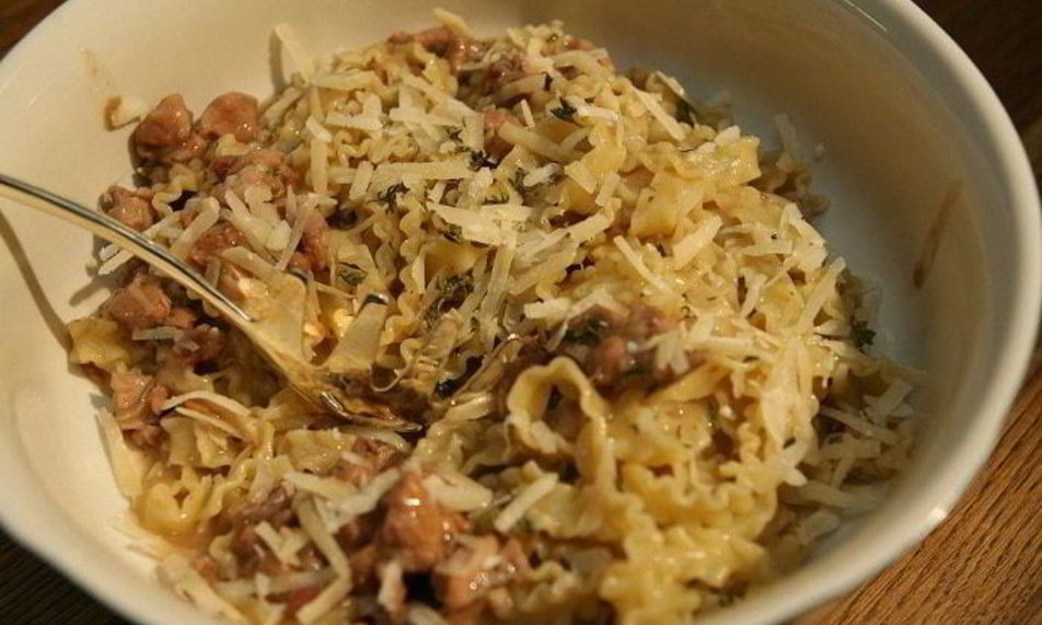 Рецепт макарон с рагу из кролика