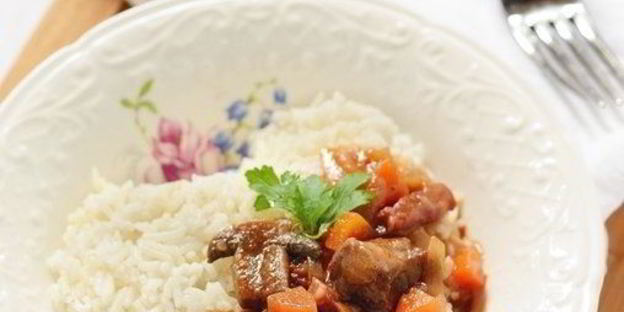 рагу из говядины с грибами