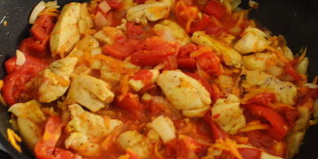 рагу из курицы с фасолью