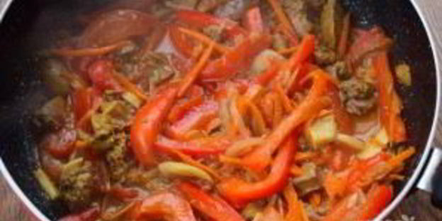 рагу из печени с овощами