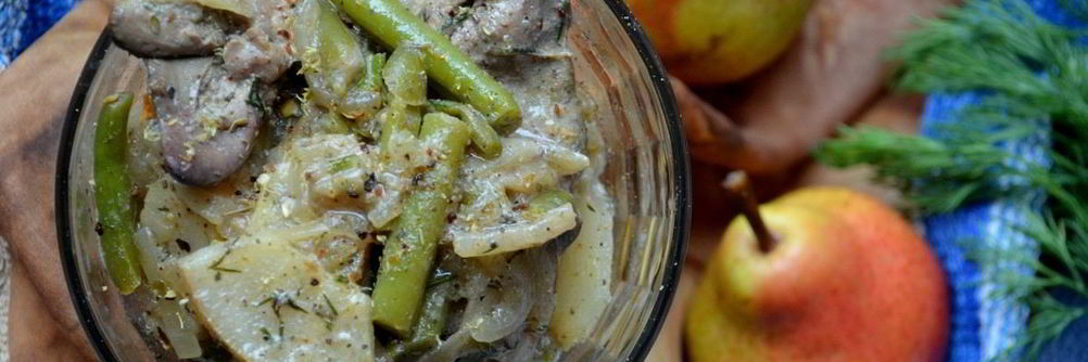 Рагу с фасолью и грушей