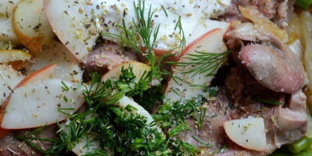 рагу с фасолью и грушей