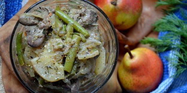 рагу с фасолью и грушей