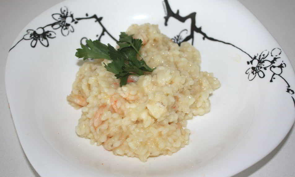 Рецепт нежного ризотто с креветками