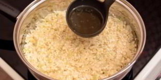 ризотто с беконом и болгарским перцем