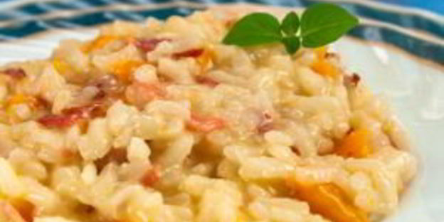 ризотто с беконом и болгарским перцем