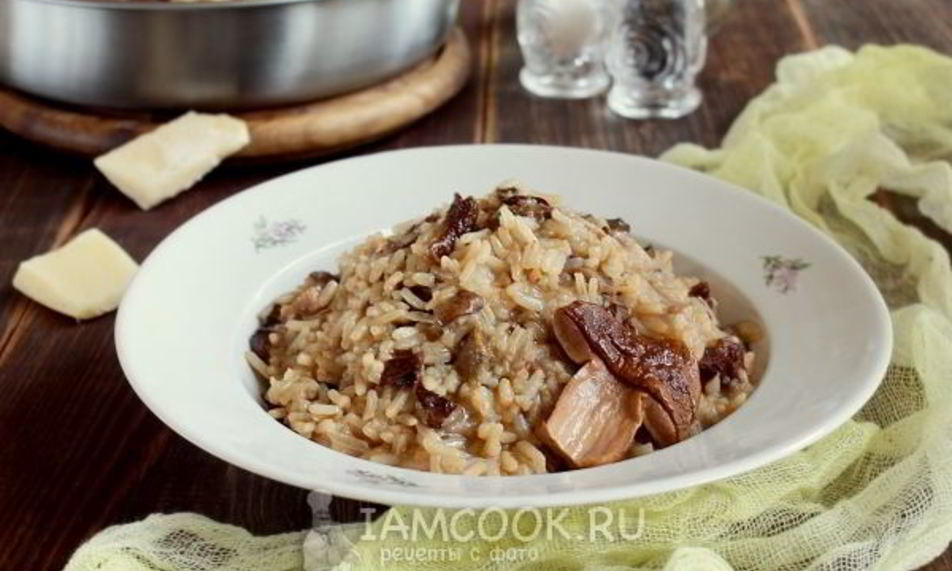 Рецепт ризотто с белыми грибами