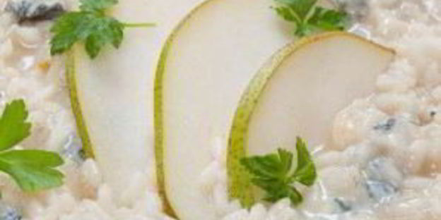 ризотто с горгонзолой и грушей