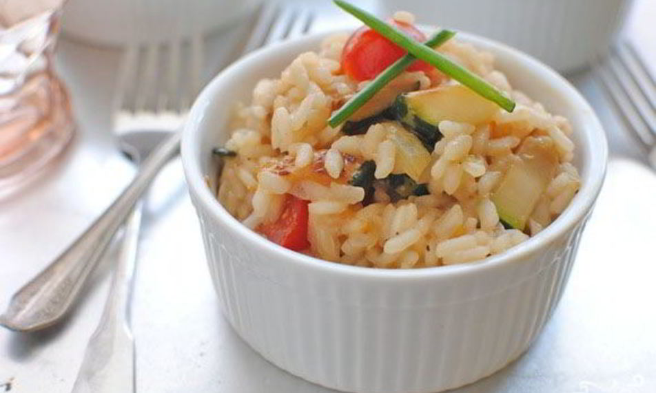 Рецепт ризотто с кабачками и помидорами
