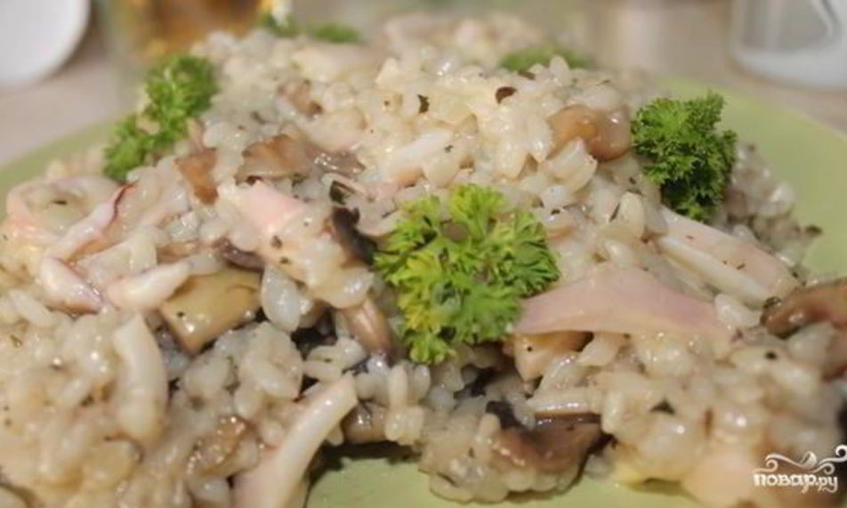 Рецепт ризотто с кальмарами