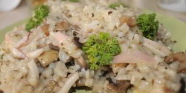 ризотто с кальмарами