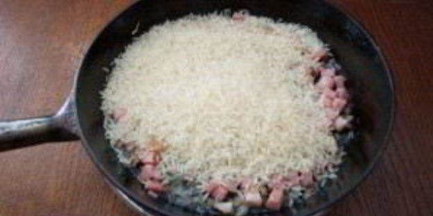 ризотто с копченой грудинкой