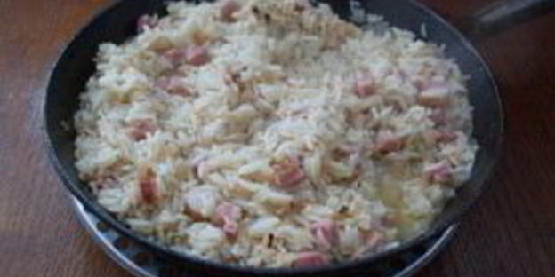 ризотто с копченой грудинкой