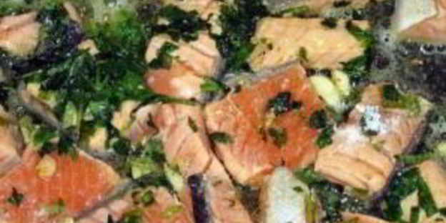 ризотто с красной рыбой