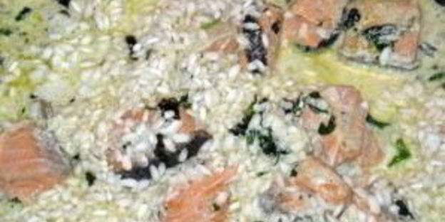 ризотто с красной рыбой