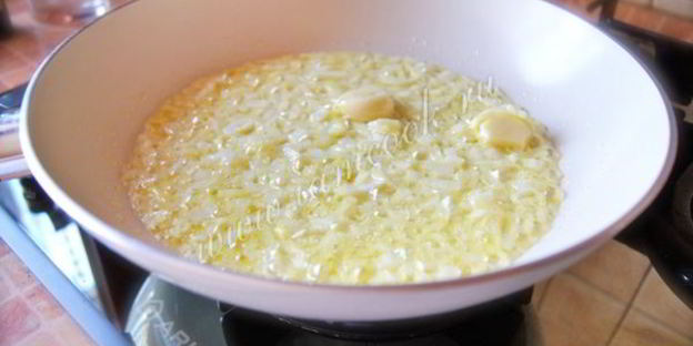 ризотто с креветками и семгой