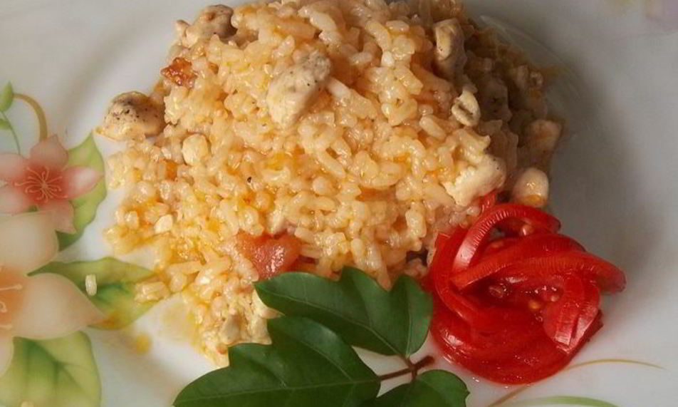 Рецепт ризотто с курицея и овощами