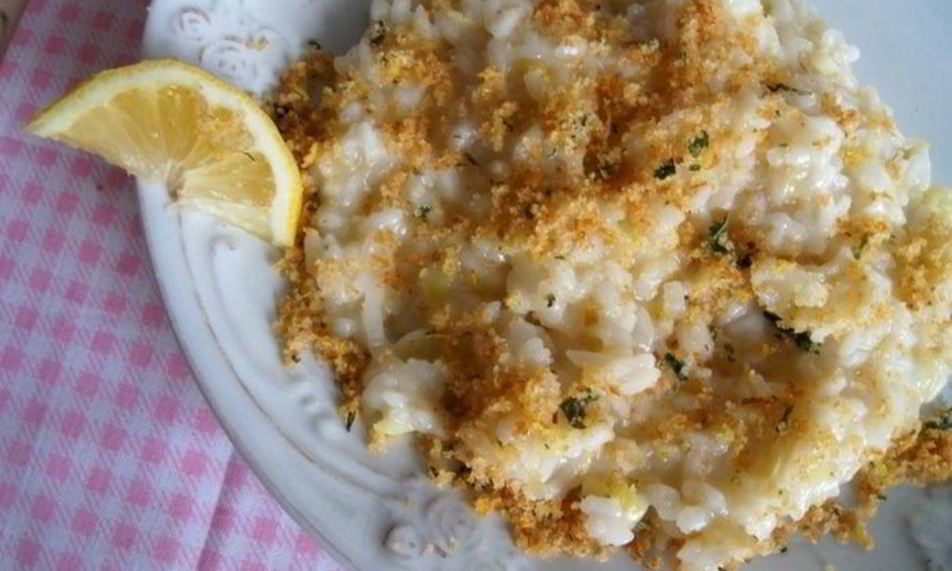 Рецепт ризотто с луком-пореем и лимонной крошкой