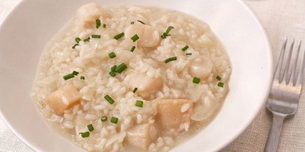 ризотто с морскими гребешками и шампанским