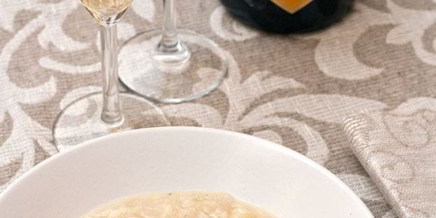 ризотто с морскими гребешками и шампанским