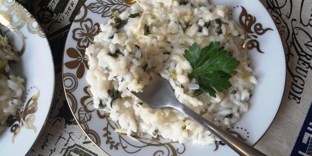ризотто с петрушкой и фетой