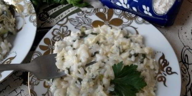 ризотто с петрушкой и фетой