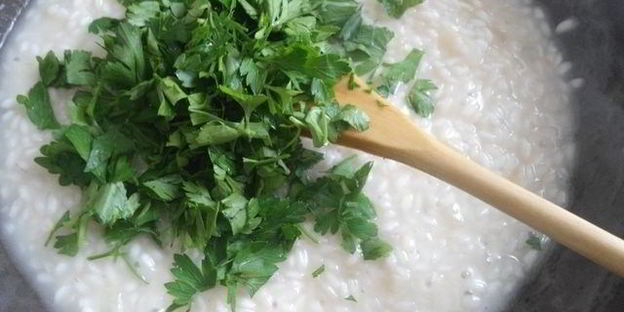 ризотто с петрушкой и фетой