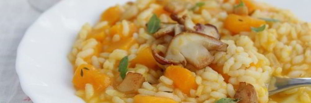 Ризотто с тыквой и белыми грибами