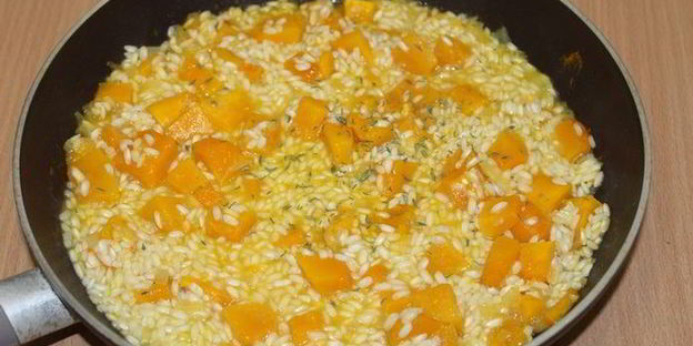 ризотто с тыквой и белыми грибами