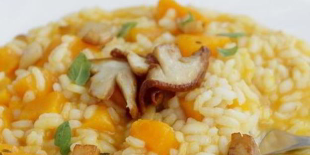 ризотто с тыквой и белыми грибами