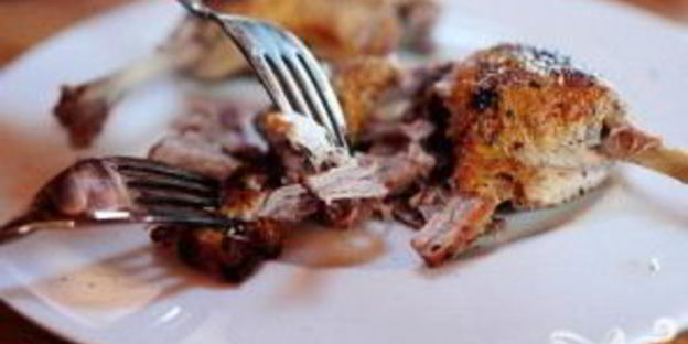 ризотто с уткой и ветчиной