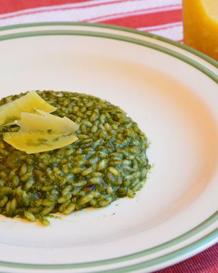 Ризотто со шпинатом и пармезаном