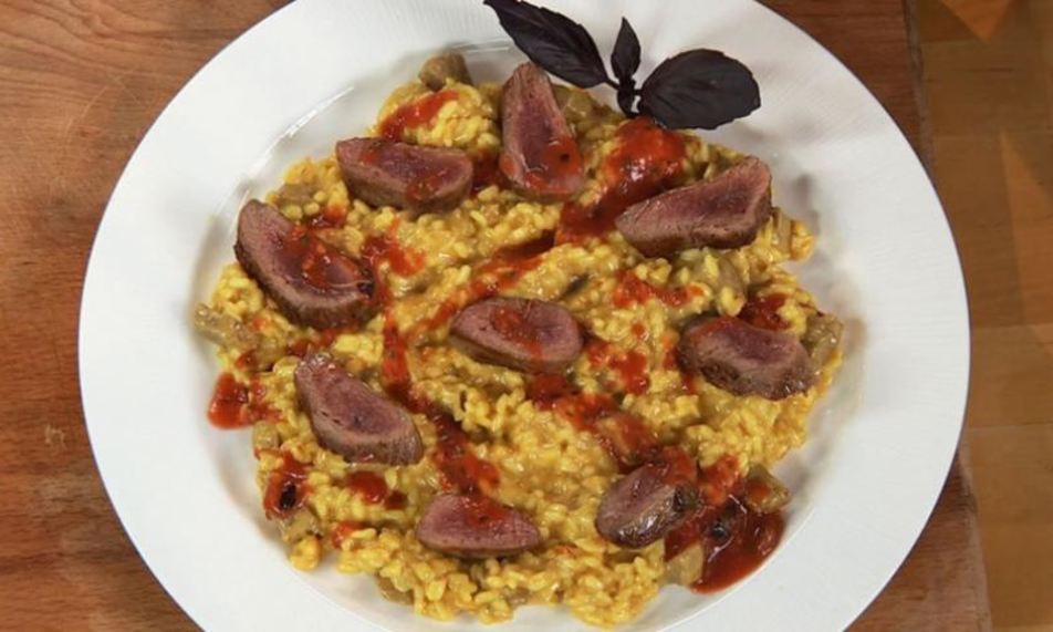 Рецепт утиного филе с банановым ризотто