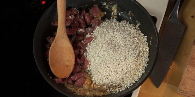 утиное филе с банановым ризотто